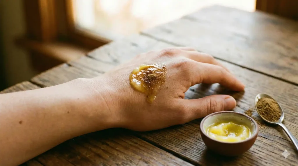 शुद्ध घी और मुलेठी पाउडर से बना आयुर्वेदिक फेस ग्लो सीरम | Pure ghee and licorice powder Ayurvedic face treatment for winter hydration