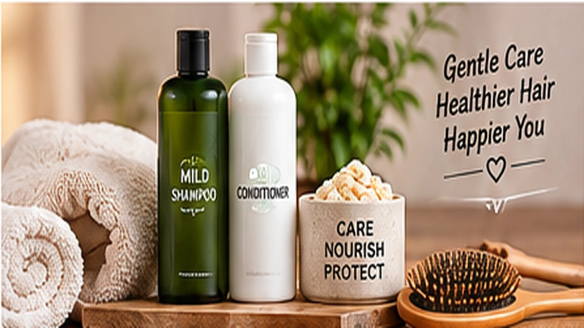 सर्दियों में gentle shampoo और conditioner से hair care