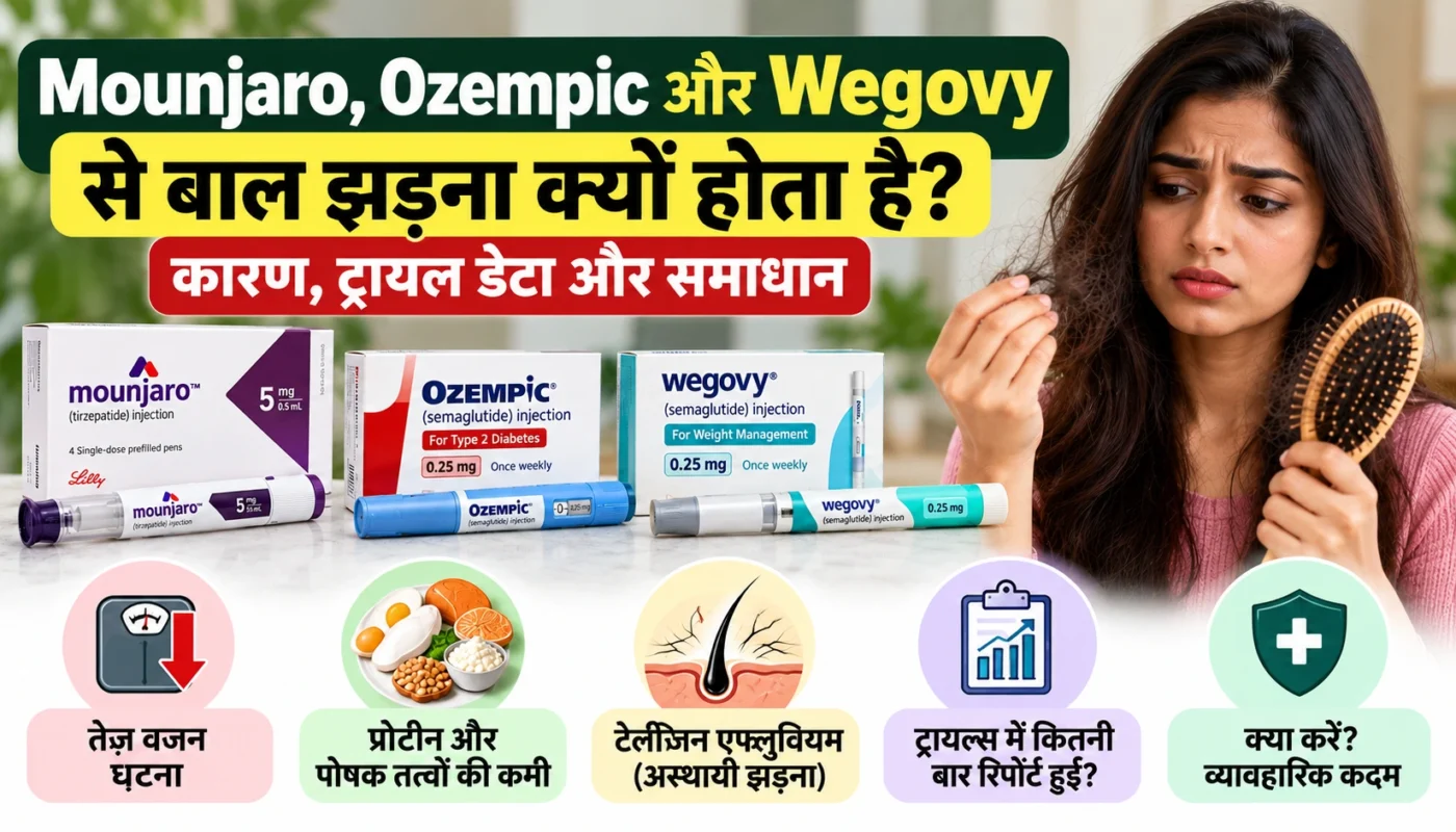Mounjaro, Ozempic और Wegovy से बाल झड़ने के संभावित कारण