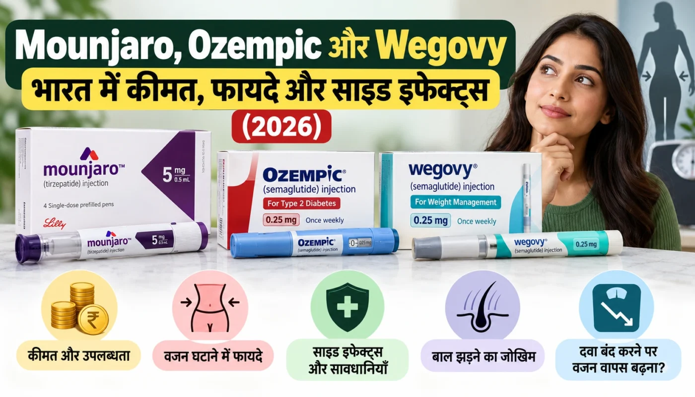 Mounjaro, Ozempic और Wegovy की भारत में कीमत, वजन घटाने के फायदे और साइड इफेक्ट्स