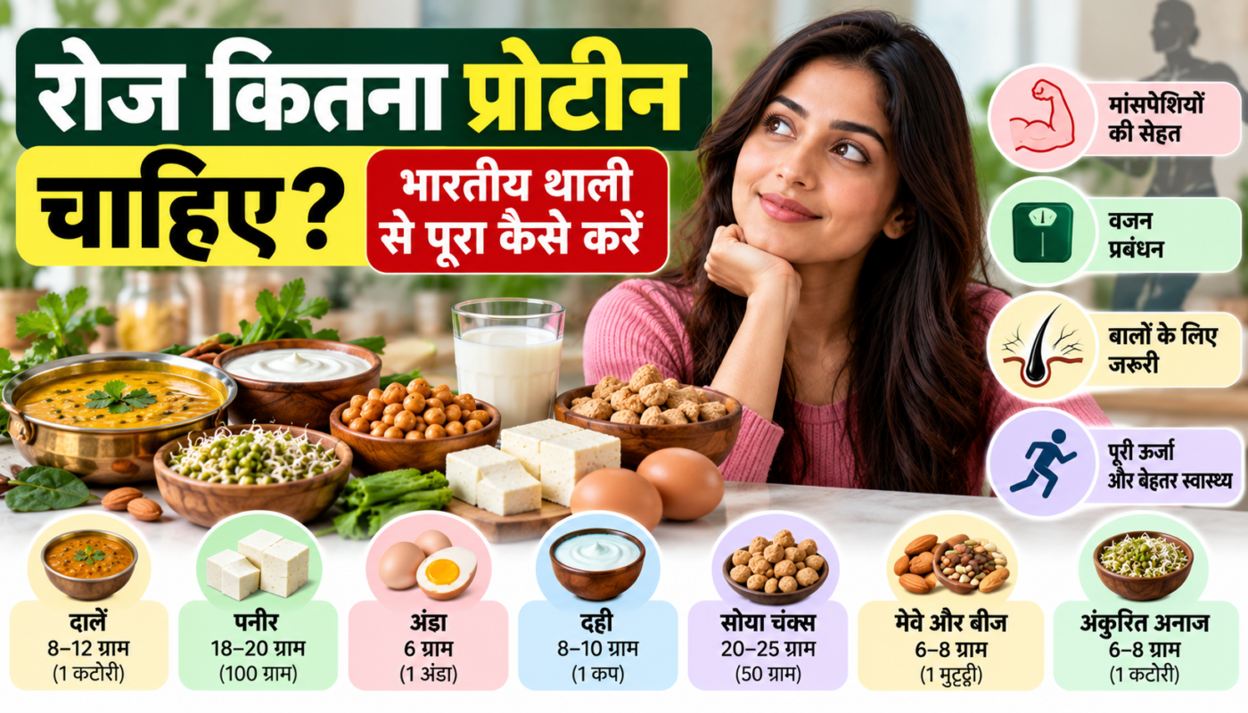 रोज कितना प्रोटीन चाहिए और दाल, पनीर, दही, सोया व अन्य भारतीय खाद्य पदार्थों से प्रोटीन कैसे पाएँ